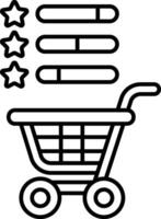 A shopping cart with a star rating system on it vector