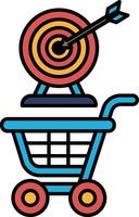 A shopping cart with a target on top of it vector