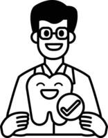 A man is holding a toothbrush and smiling vector