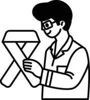 A man is holding a ribbon in his hand vector