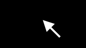 Computer Mouse click Animated on black background. Pointer arrow cursor clicking. video