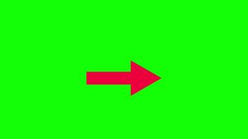 Direction forward red arrow animation on green screen. video