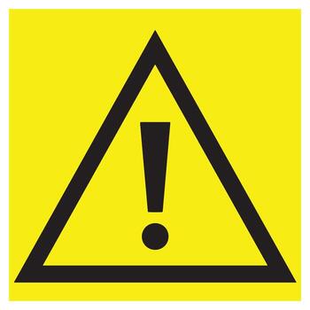 Simple yellow warning sign with black exclamation mark inside a triangle for caution vector