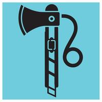 Unique illustration of a hybrid axe and number six on a blue background vector