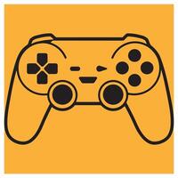 Simple black and yellow gaming controller illustration for digital entertainment design vector