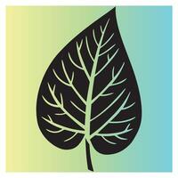 Stylish black leaf illustration with a beautiful gradient background suitable for various designs vector