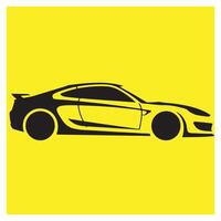 Stylish black and yellow car silhouette illustration representing speed and automotive design vector