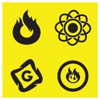 Black graphic design elements set against a vibrant yellow background for versatile uses vector