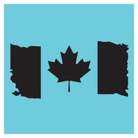 Stylized abstract canadian flag with a maple leaf and simulated border elements vector