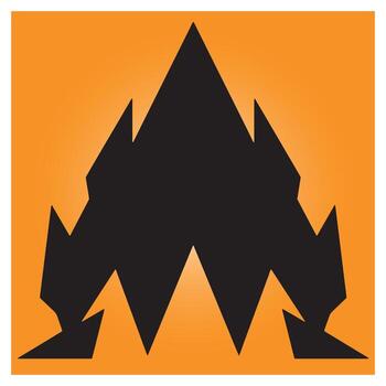 Geometric black mountains with orange gradient background illustration for design and concepts vector