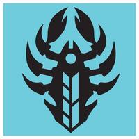 Abstract tribal design with sharp elements centered on a light blue background vector