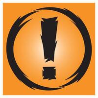 Bold black exclamation mark warning sign inside orange circle on gradient background vector