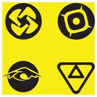 Abstract black and yellow modern graphic design elements on bright background for creative usage vector
