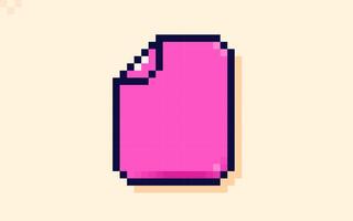 Magenta folder icon drawn in pixel art style. vector
