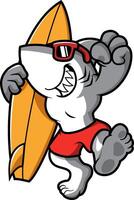 The Cool Shark Mascot Explorer vector
