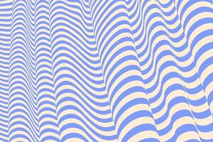 Abstract wavy pattern with blue and beige curved lines creating an optical illusion of depth and fluid movement. Modern digital artwork featuring dynamic flow, surreal distortion, and a hypnotic vector