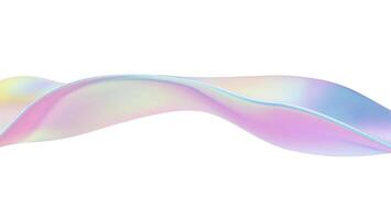 3D Iridescent abstract wave liquid background with glass ribbon fluid shapes. Blue gradient holographic elements create iridescent flow and soft texture. Smooth flowing design on white background vector