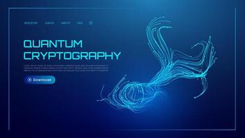 Quantum tech abstract background. Data science and AI concept. Atom energy artificial intelligence research network with digital technology in 3D. Nuclear industry illustration. vector