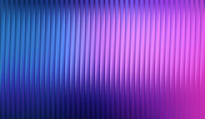 Glass gradient fractal with neon pattern effect creates abstract background. Vertical texture with green blue geometric fluorescent distortion of glossy prism. Purple ribbed vibrant summer blur