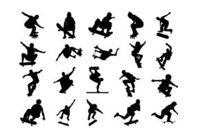 Skateborder People Sillhouette Element vector