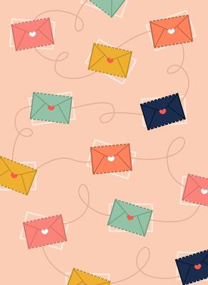 Valentines day love letter element illustration