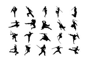 Martial Arts Sillhouette Element vector
