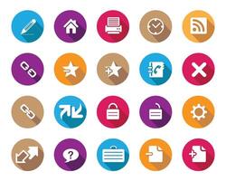 Simple White web icons on colorful sphere with shadow, , Contact us icons for web computer and mobile. vector
