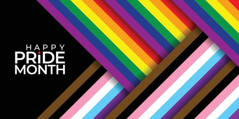 Pride Flag Banner. Wide Horizontal Pride Flag Rainbow Banner Design Element