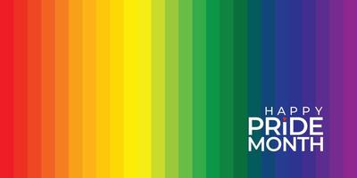 Pride Month Banner. Pride Rainbow Background with Pride Month Design Element. Colourful Pride Flag Banner Background Illustration vector