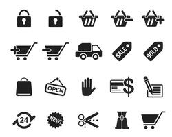 Shopping cart Pixel Perfect Icons for Web Graphics. vector