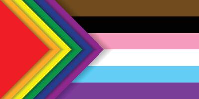 Pride Month Banner with Rainbow Text. Trendy Pride Month Typography with LGBT Pride Flag Colours. Banner for Gay Pride Month vector