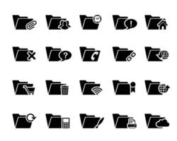 Set of file and folder icons. with different type of small icons attach with email for various purposse. vector