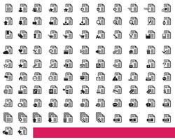 Set of 101 document page icon set, Home, location, call, email, address, globe, chat, message, mail, telephone, information, support, search etc kind of icons for website and graphic project. vector