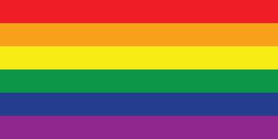 Rainbow wavy ribbon design element. LGBTQ Pride month flag. Rainbow color wave background template shape for banner, poster, flyer, brochure, booklet, cover vector