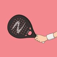 Padel Racket Held by a Person's Hand vector