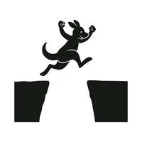 Animal Character Making a Bold Leap Over a Cliff vector