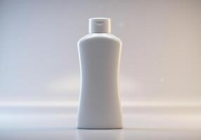 A white plastic bottle with a white cap on it photo