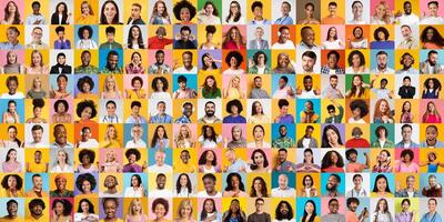 A vibrant collage features multiple individuals with different styles, representing a diverse lifestyle. photo