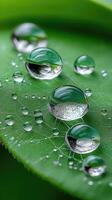Water droplets on a leaf photo