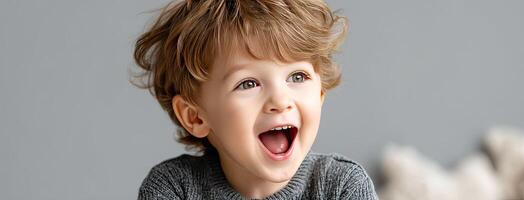 A child laughing with the words why do kids laugh photo