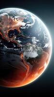 Earth with fire and smoke elements of this image are furnished by nasa photo