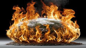 The earth is on fire in this image photo