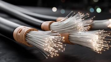 A group of wires with white and black wires photo