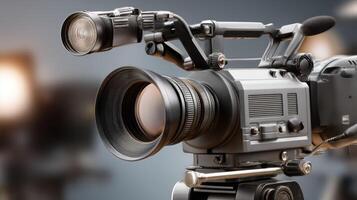 A camera is shown in front of a light photo