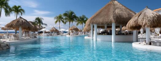 The pool at the beach club at the all inclusive resort photo