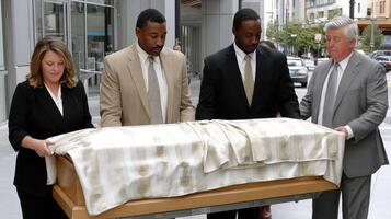 The casket of former nfl player jerry rice is carried into the church photo