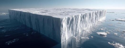 An iceberg floating in the ocean photo