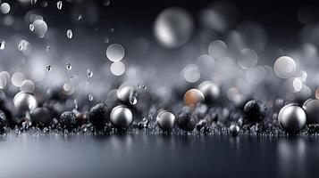 A black and white photo of water droplets