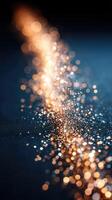 Abstract bokeh light on black background photo
