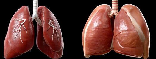 Lungs and lungs on a black background photo